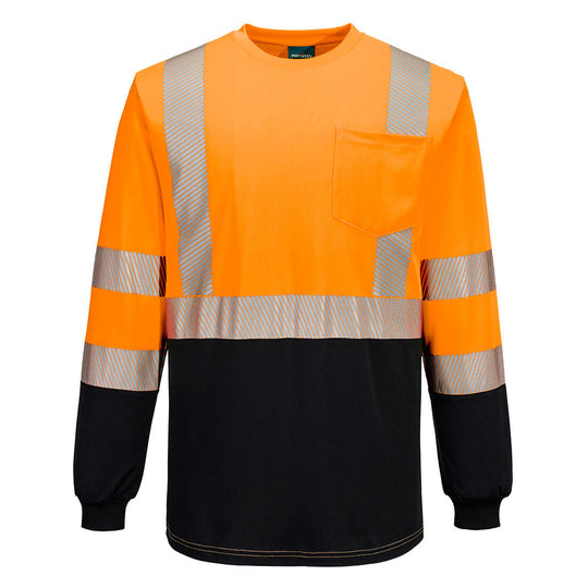 Portwest Hi-Vis Two-Tone Short Sleeve T-Shirt - Orange/Black - S197 2X-Large / Orange/Black - Overlook Boots
