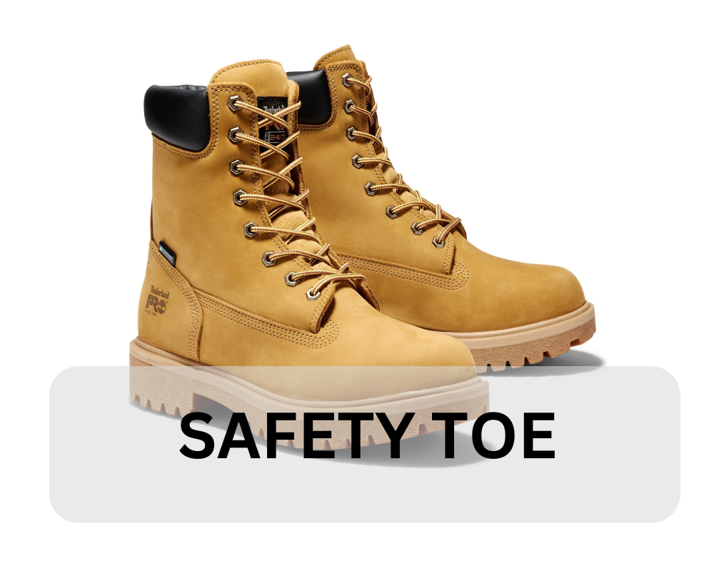 pair of yellow safety toe boots