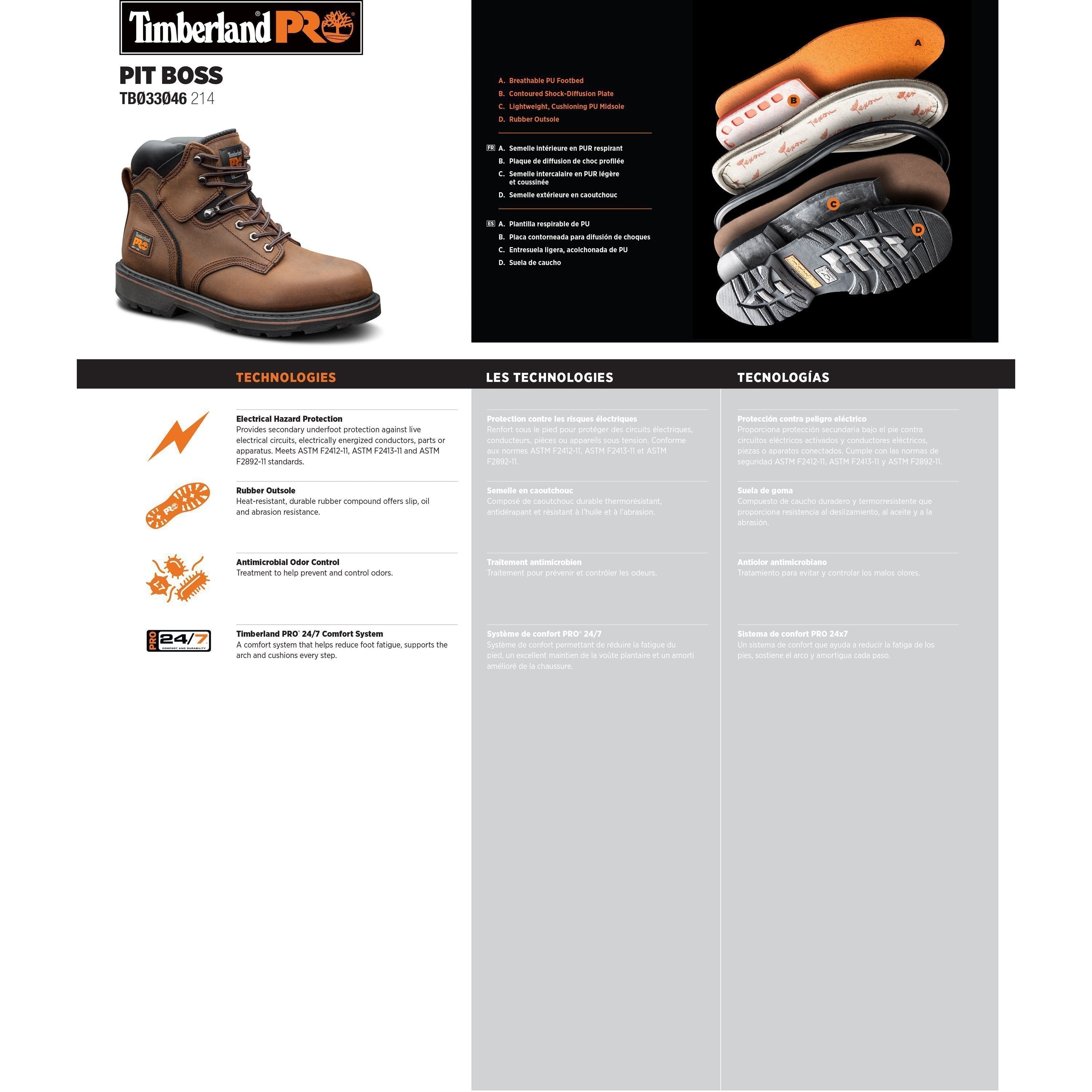 Timberland PRO Men's Pit Boss 6" Soft Toe Work Boots Brown TB133046214 - Overlook Boots