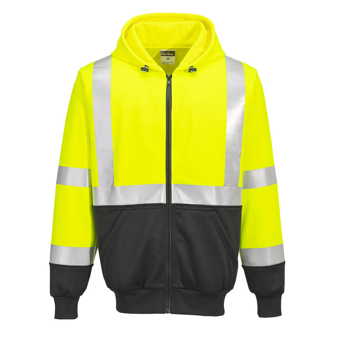 Portwest Hi-Vis Two-Tone Zipped Hoodie - Yellow/Black - UB315 2X-Large / Yellow/Black - Overlook Boots