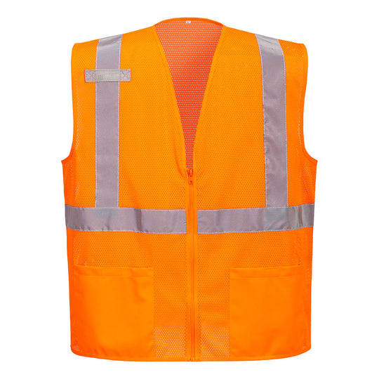 Portwest Economy Hi-Vis Mesh External Pocket Vest - Orange - 12 Pack - UC495 S - Overlook Boots