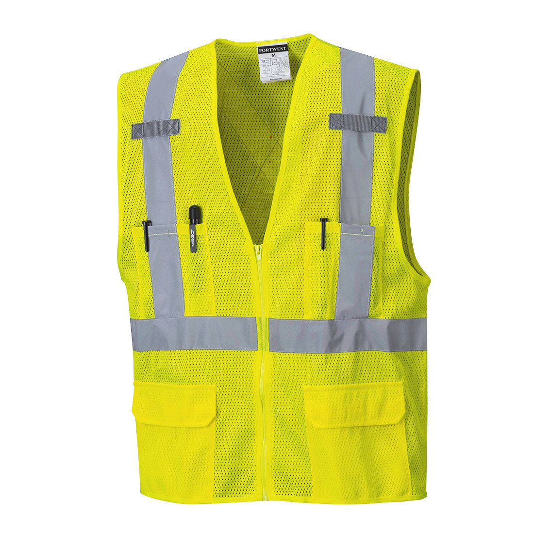 Portwest Atlanta Hi-Vis X Back Executive Vest - Yellow - 12 Pack - US370 M - Overlook Boots