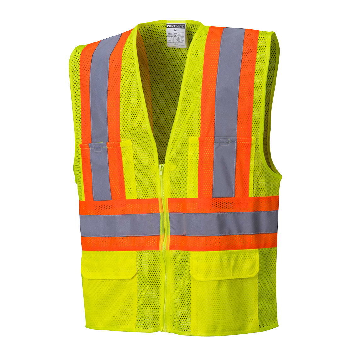 Portwest Tulsa Hi-Vis Mesh Executive Vest - Yellow - 12 Pack - US371 S - Overlook Boots