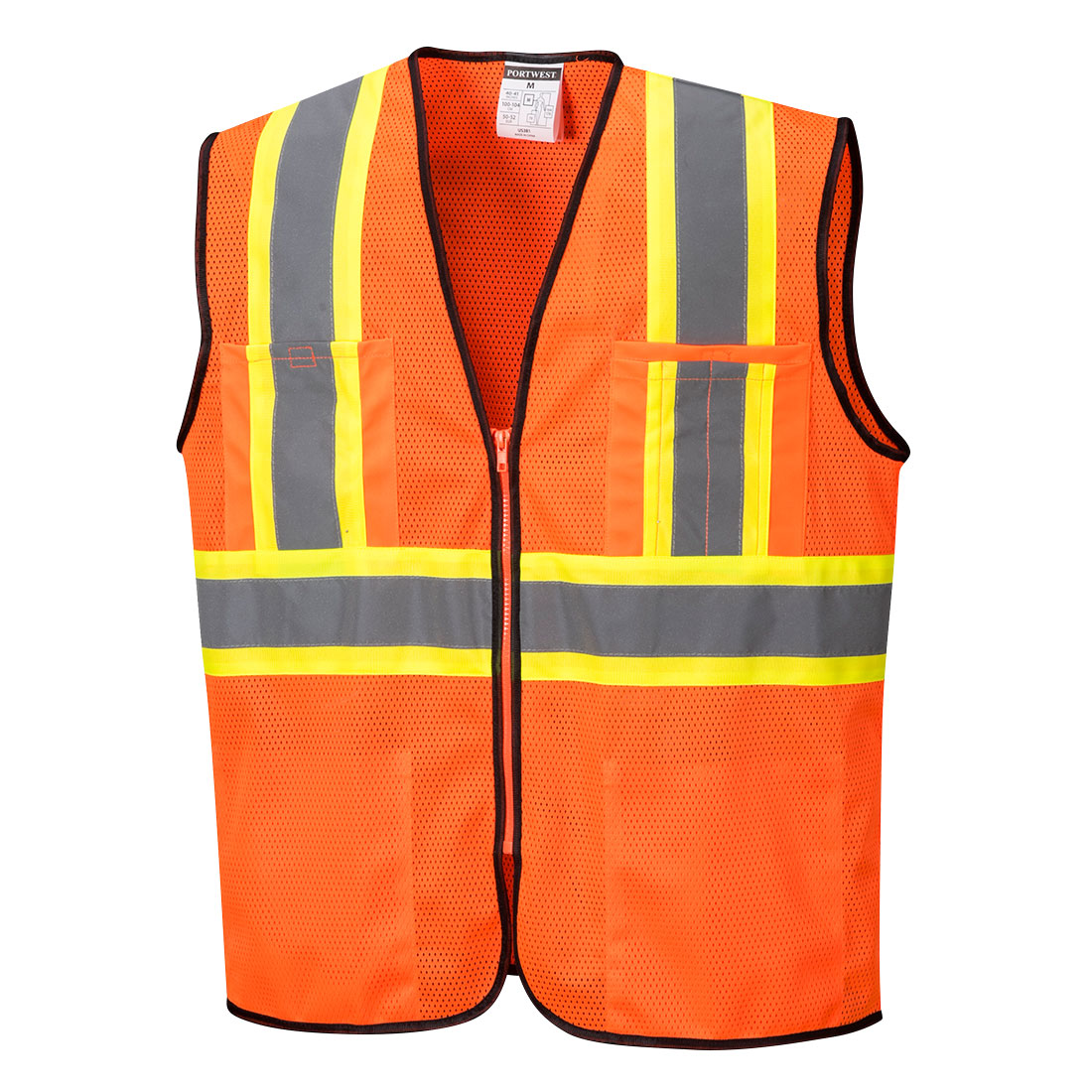 Portwest Frisco Hi-Vis Mesh Executive Vest - Orange - 12 Pack - US381 M - Overlook Boots