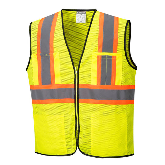 Portwest Frisco Hi-Vis Mesh Executive Vest - Yellow - 12 Pack - US381 S - Overlook Boots