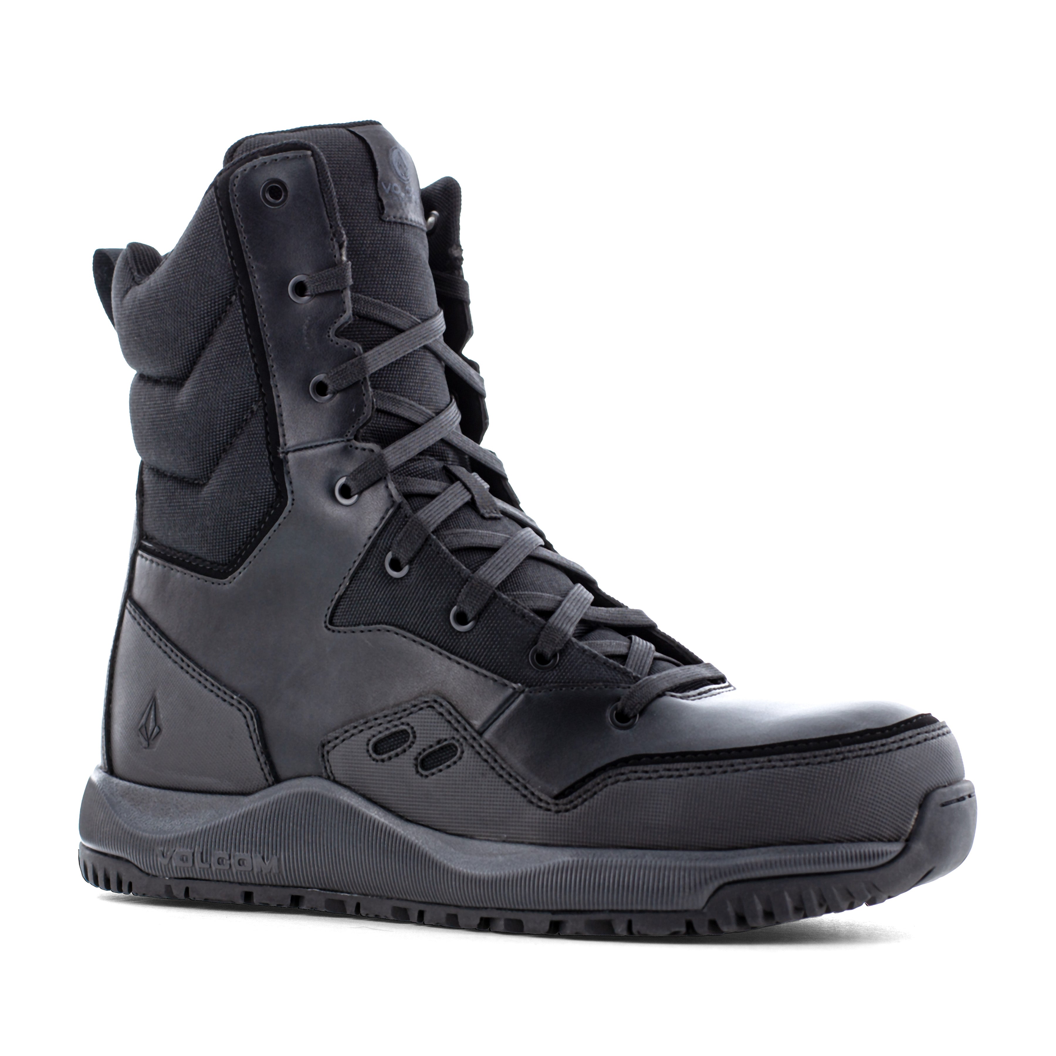 Volcom Men's Street Shield 8" Composite Toe Side Zipper Tactical Duty Boot - Black - VM30704 7 / Medium / Black - Overlook Boots