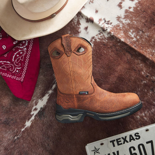 Wolverine Men's Rancher ft Comp Toe Waterproof Wellington Work Boot - Caramel - W251114 - Overlook Boots
