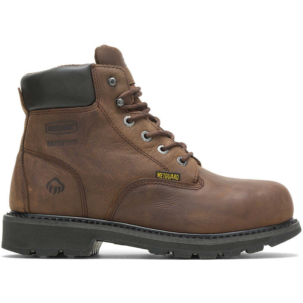 Wolverine Men's McKay 6" Steel Toe Waterproof MG Work Boot - Brown - W05679 5 / Medium / Brown - Overlook Boots