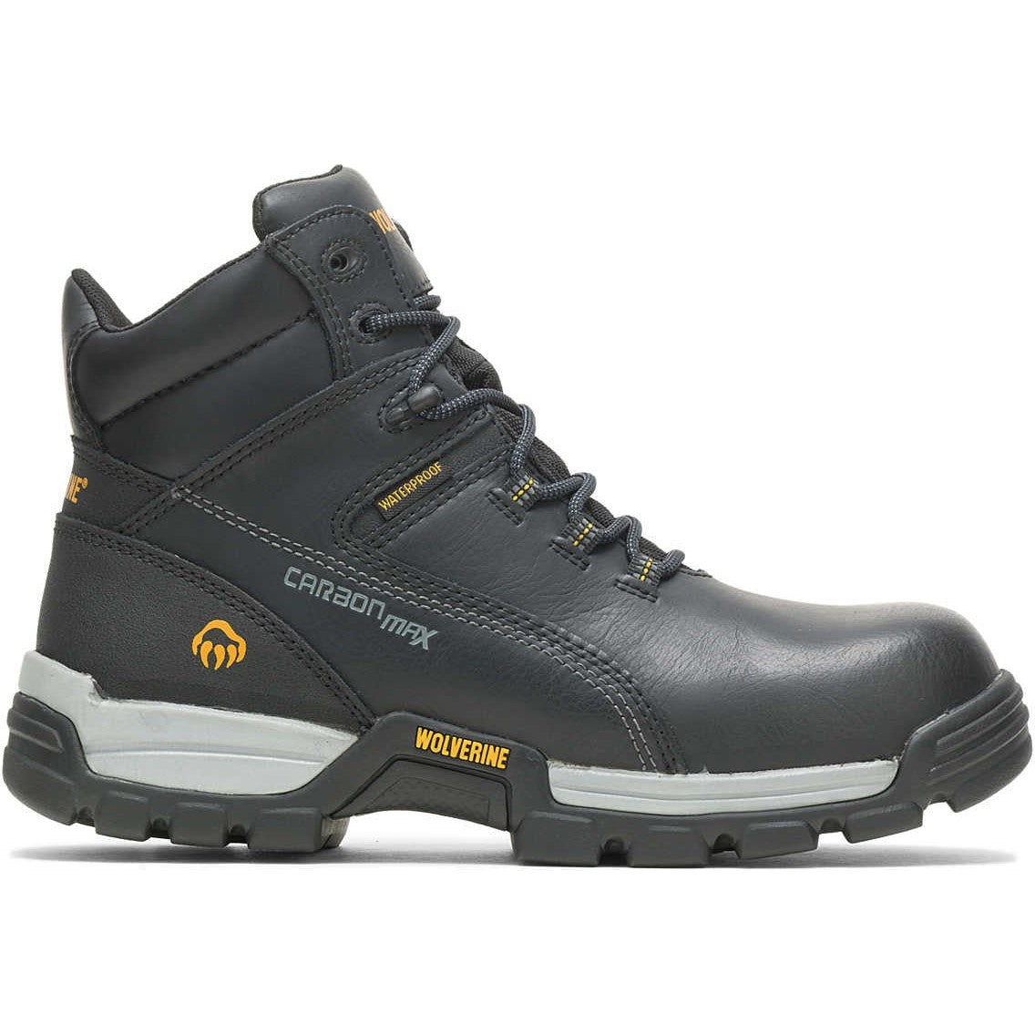 Wolverine Men's Tarmac 6" Composite Toe Waterproof Work Boot- Black- W10304 7 / Medium / Black - Overlook Boots
