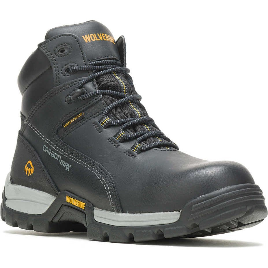 Wolverine Men's Tarmac 6" Composite Toe Waterproof Work Boot- Black- W10304 - Overlook Boots