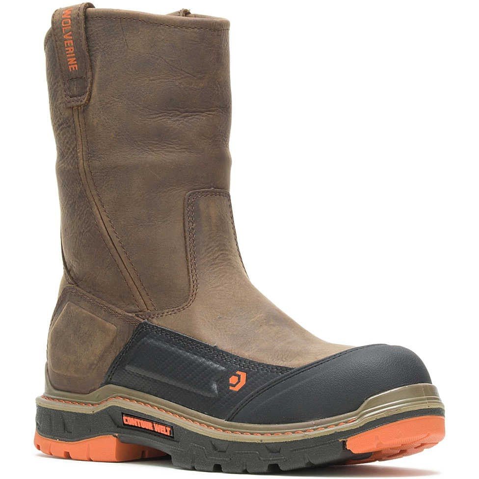 Wolverine Men's Overpass Carbonmax Composite Toe Waterproof Work Boot- Coffee- W10708 - Overlook Boots