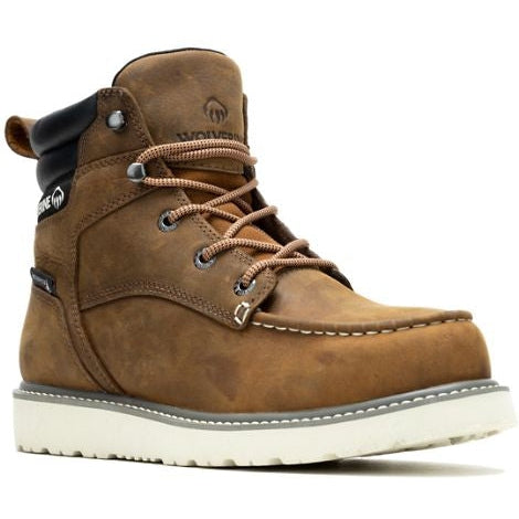 Wolverine Men's Trade Wedge 6" Steel Toe Waterproof Work Boot - Brown - W230042 - Overlook Boots