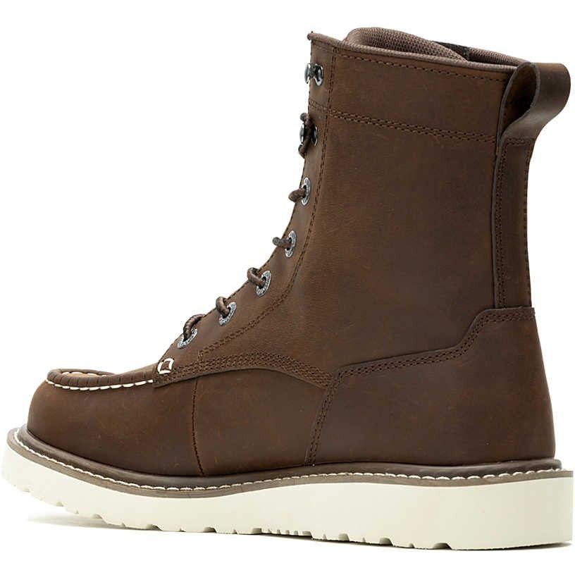 Wolverine Men's Trade 8" Soft Toe Wedge Unlined Work Boot- Brown- W240020 - Overlook Boots