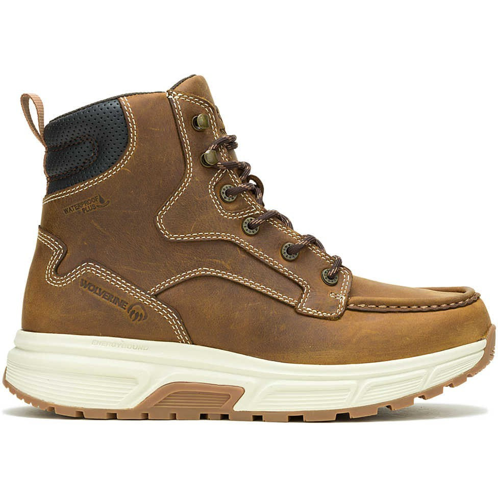 Wolverine Men's Ride 6" Soft Toe Waterproof Wedge Work Boot -Cashew- W240039 - Overlook Boots