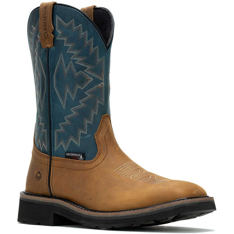 Wolverine Men's Rancher Arrow Steel Toe Waterproof Western Work Boot- Blue - W241050 - Overlook Boots