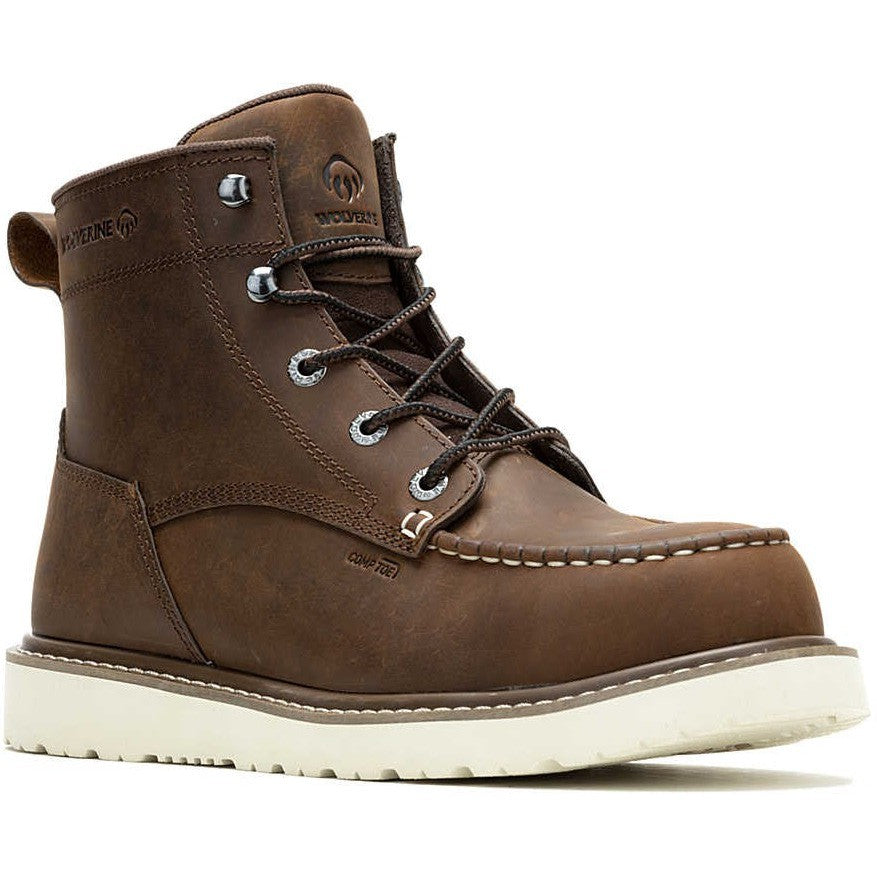 Wolverine Men's Trade 6" Composite Toe Wedge Unlined Work Boot- Brown- W241057 - Overlook Boots