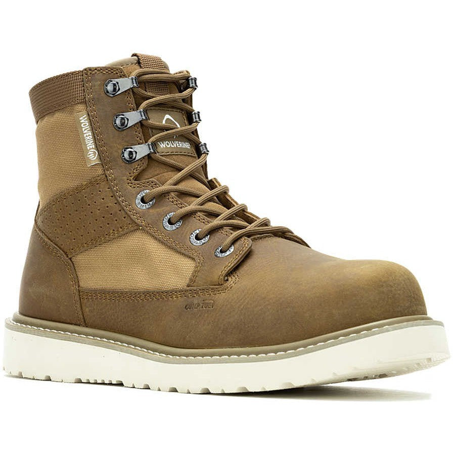 Wolverine Men's Trade Canvas 6" Composite Toe Wedge Work Boot- Coyote- W241061 - Overlook Boots