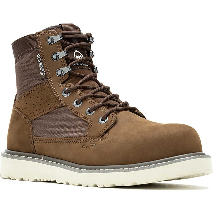 Wolverine Men's Trade Canvas 6" Composite Toe Wedge Work Boot- Brown- W241062 - Overlook Boots