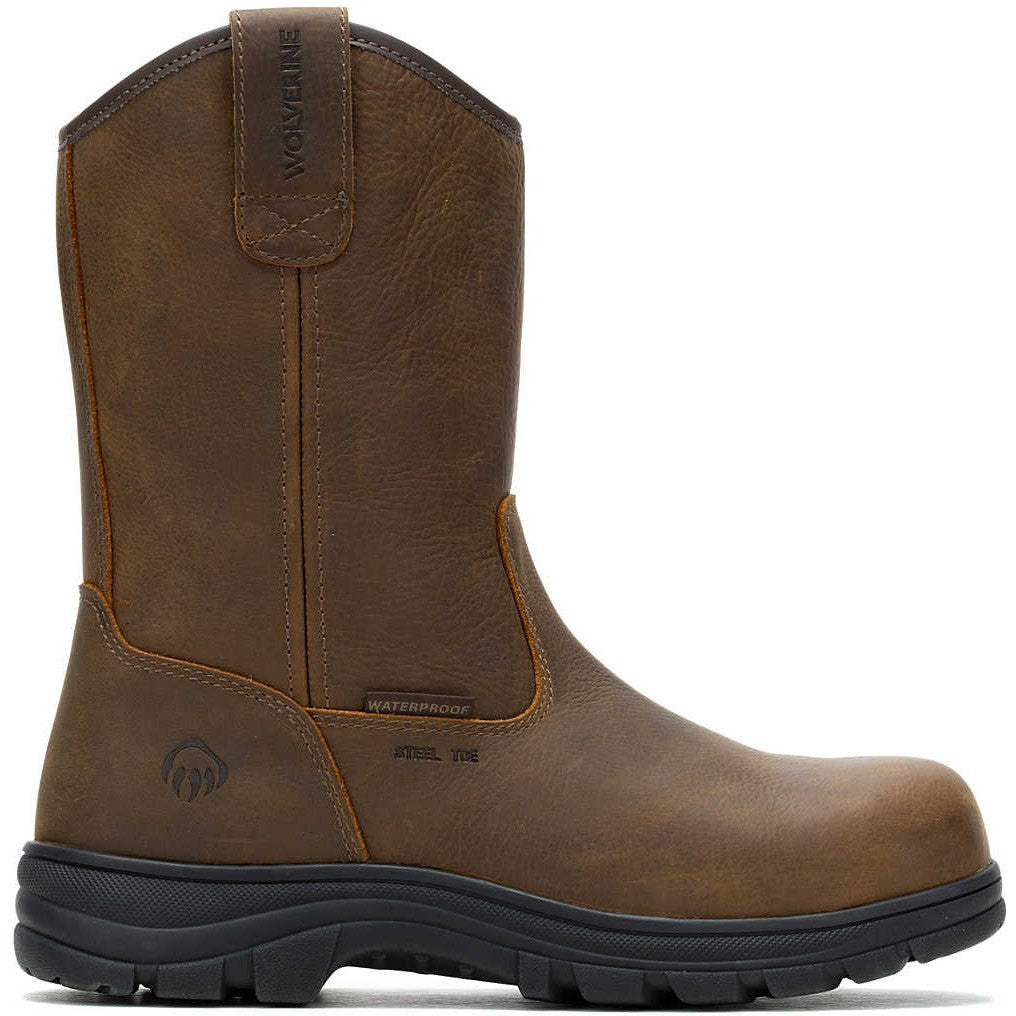 Wolverine Men's Carlsbad 10" Steel Toe Waterproof Wellington Work Boot- Brown- W241069 - Overlook Boots