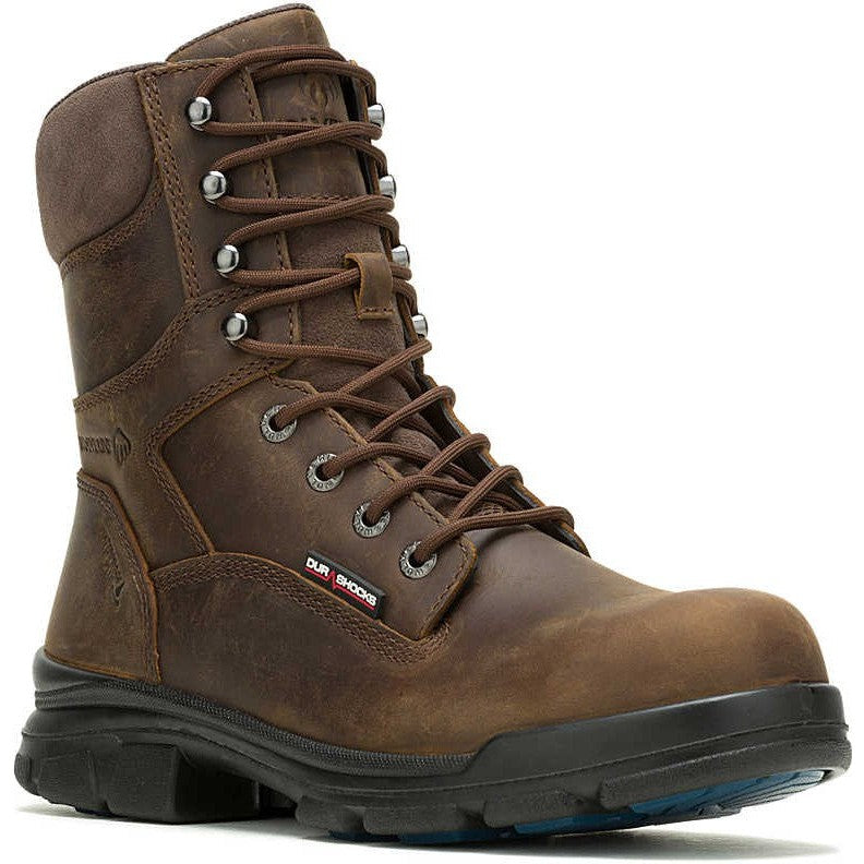 Wolverine Men's Durashocks Slip Resistant Icon 8" Composite Toe Waterproof Work Boot -Brown- W241103 7 / Medium / Dark Brown - Overlook Boots