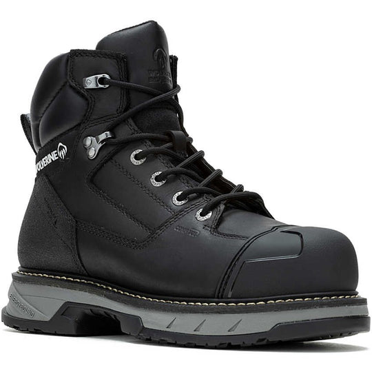 Wolverine Men's Reforce Heavy Duty 6" Composite Toe Waterproof Work Boot Black W241112 7.0 / Medium / Black - Overlook Boots