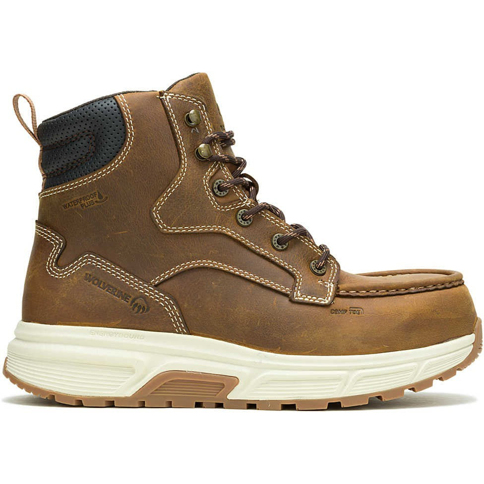 Wolverine Men's Ride 6" Composite Toe Waterproof Wedge Work Boot -Cashew- W241153 - Overlook Boots
