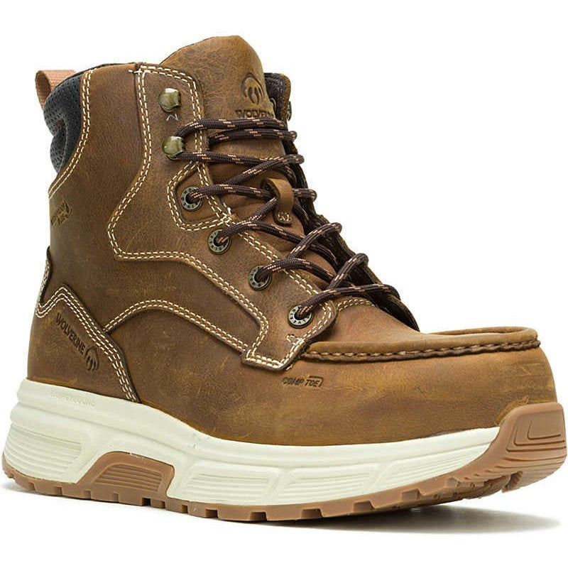 Wolverine Men's Ride 6" Composite Toe Waterproof Wedge Work Boot -Cashew- W241153 7 / Medium / Cashew - Overlook Boots