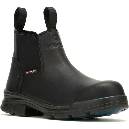 Wolverine Men's Durashocks Icon Soft Toe Waterproof Romeo Work Boot -Black- W240046 7.0 / Medium / Black - Overlook Boots