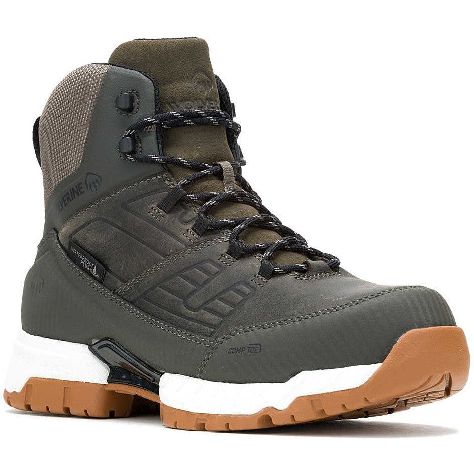 Wolverine Men's Surge Lx 6" Safety Toe Waterproof Carbonmax Work Boot -Cord- W241189 7 / Medium / Gray - Overlook Boots