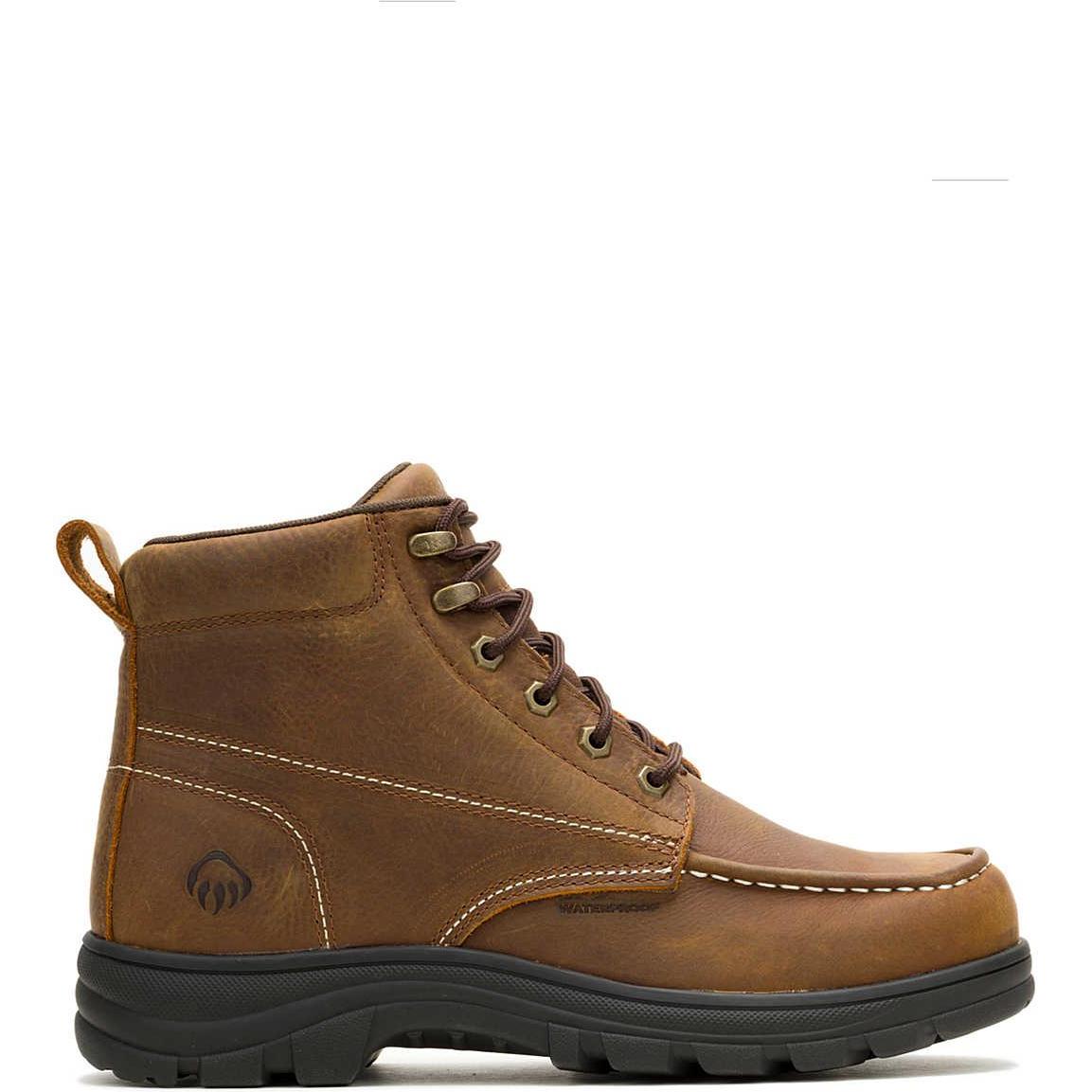 Wolverine Men's Carlsbad 6" Moc Toe Waterproof Work Boot - Brown - W250032 - Overlook Boots