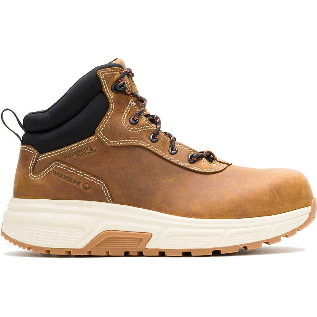 Wolverine Men's Ride Performance Soft Toe WP Mid Wedge Work Boot - Cashew - W250062 - Overlook Boots