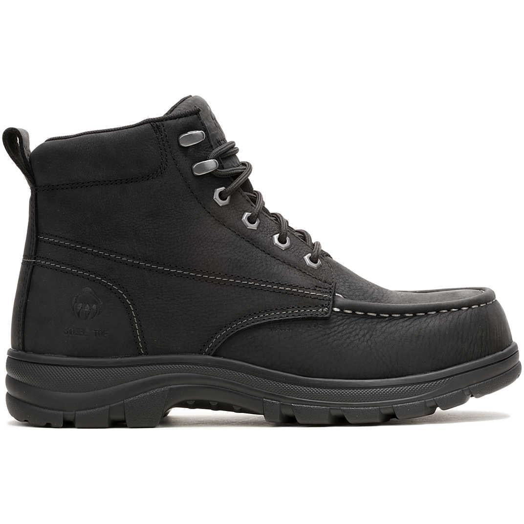 Wolverine Men's Carlsbad 6" Moc Toe Steel Toe Waterproof Work Boot - Black - W251002 - Overlook Boots