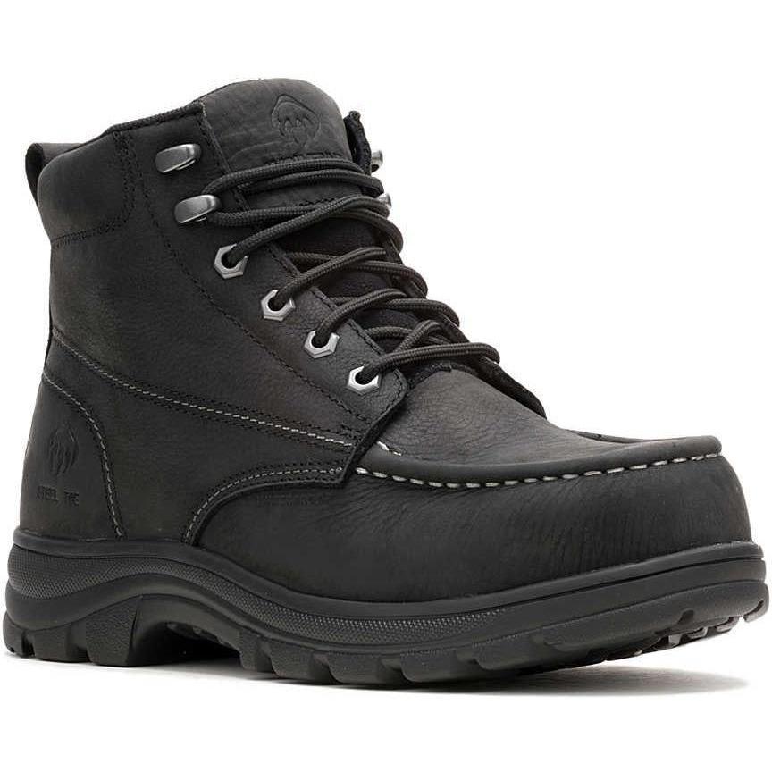 Wolverine Men's Carlsbad 6" Moc Toe Steel Toe Waterproof Work Boot - Black - W251002 7 / Medium / Black - Overlook Boots