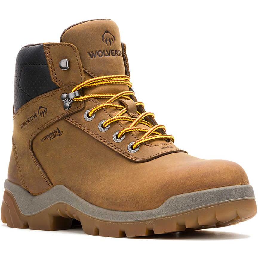 Wolverine Men's Vantage Ft 6" Comp Toe Waterproof Carbonmax Work Boot - Tan - W251040 7 / Medium / Dark Tan - Overlook Boots