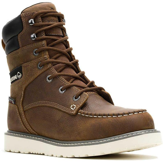 Wolverine Men's Trade 8" Steel Toe Waterproof Wedge Work Boot - Brown - W251055 7 / Medium / Brown - Overlook Boots