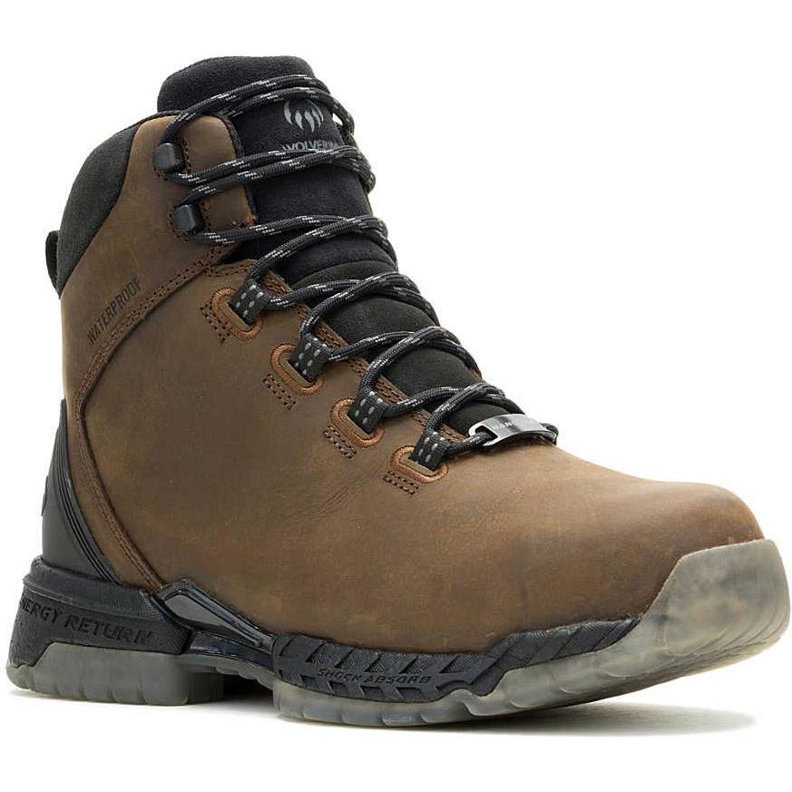 Wolverine Men's I-90 Rush 6" Comp Toe Waterproof Carbonmax Work Boot - Coffee - W251127 7 / Medium / Brown - Overlook Boots