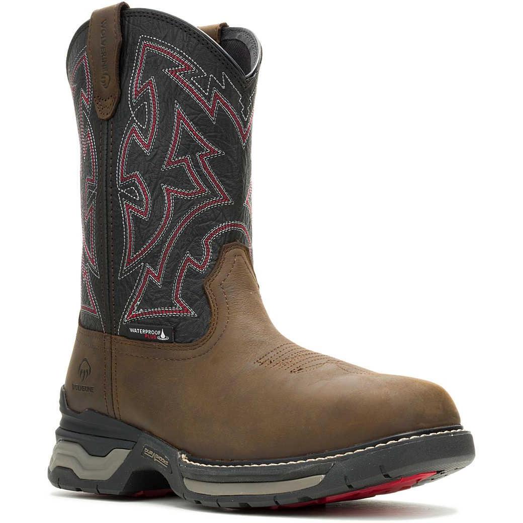 Wolverine Men's Rancher Waterproof Pull-On Western Work Boot - Black - W251138 7 / Medium / Black - Overlook Boots