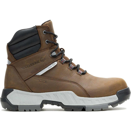 Wolverine Men's Tarmac II 6" Comp Toe Waterproof Reflective Work Boot - Brown - W261025 - Overlook Boots