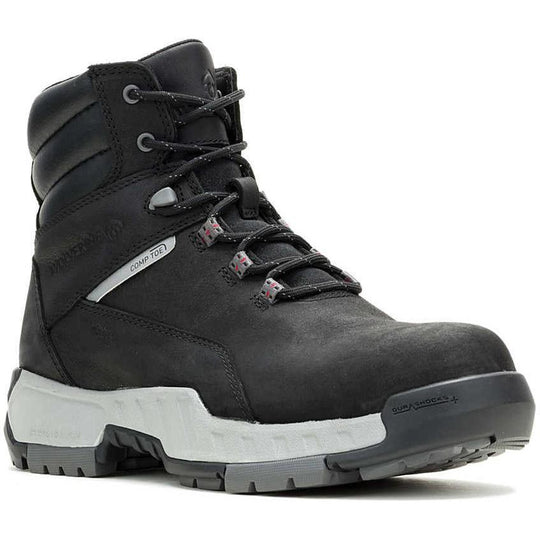 Wolverine Men's Tarmac II 8" Comp Toe Waterproof Reflective Work Boot - Black - W261027 7.0 / Medium / Black - Overlook Boots