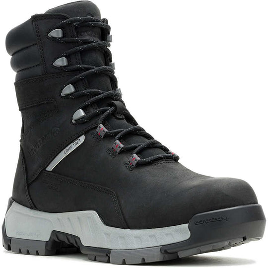 Wolverine Men's Tarmac II 6" Comp Toe Waterproof Reflective Work Boot - Black - W261026 7.0 / Medium / Black - Overlook Boots