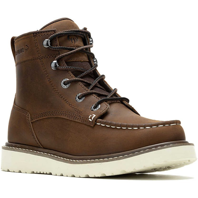 Wolverine Women's Trade 6" Soft Toe Wedge Unlined Work Boot- Brown- W240013 - Overlook Boots