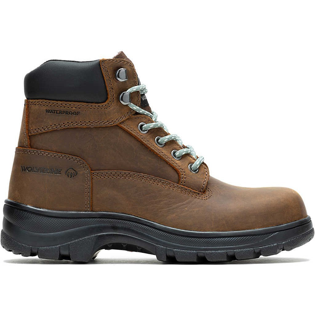 Wolverine Women's Carlsbad 6" Steel Toe Waterproof Work Boot- Brown- W241012 - Overlook Boots