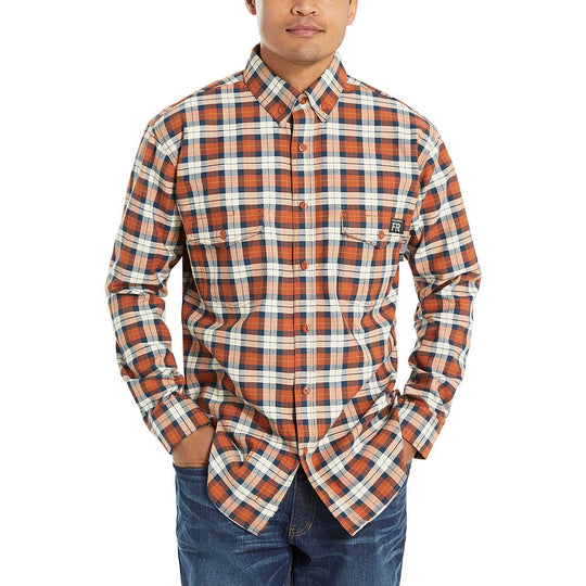 Wolverine Men's Flame Resistant Plaid Long Sleeve Twill Shirt - Russet - W1203980-607 - Overlook Boots
