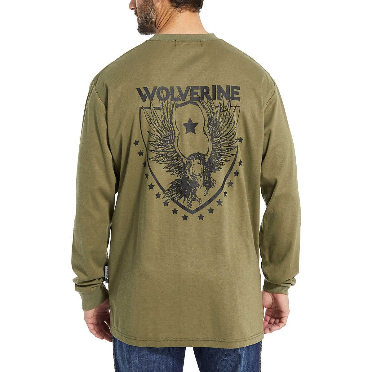 Wolverine Men's Flame Resistant Long Sleeve Print Tee - Moss - W1206550-321 - Overlook Boots