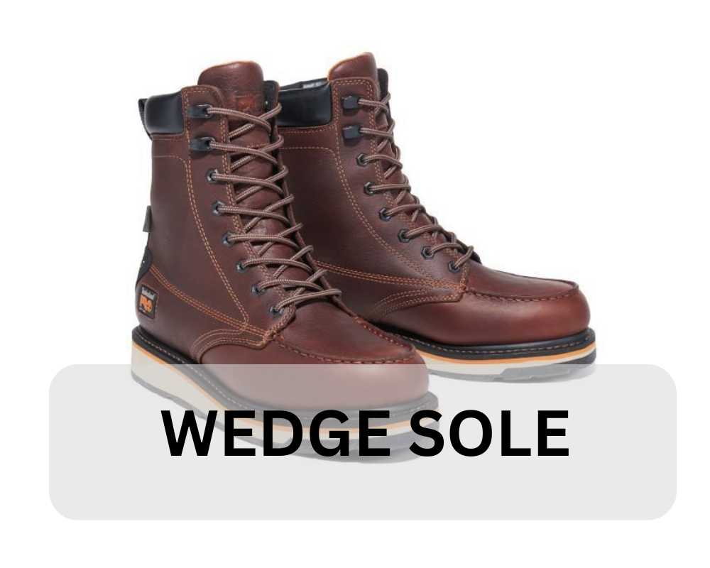 wedge sole pair of boots