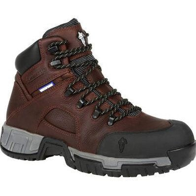 Michelin Men's Hydroedge 6" Steel Toe Waterproof Work Boot -Brown- XHY662 7.5 / Medium / Brown - Overlook Boots