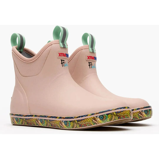 Xtratuf Women's Ankle Deck 6" Waterproof Pull On Boot - Cameo Rose - XWAB6FT - Overlook Boots