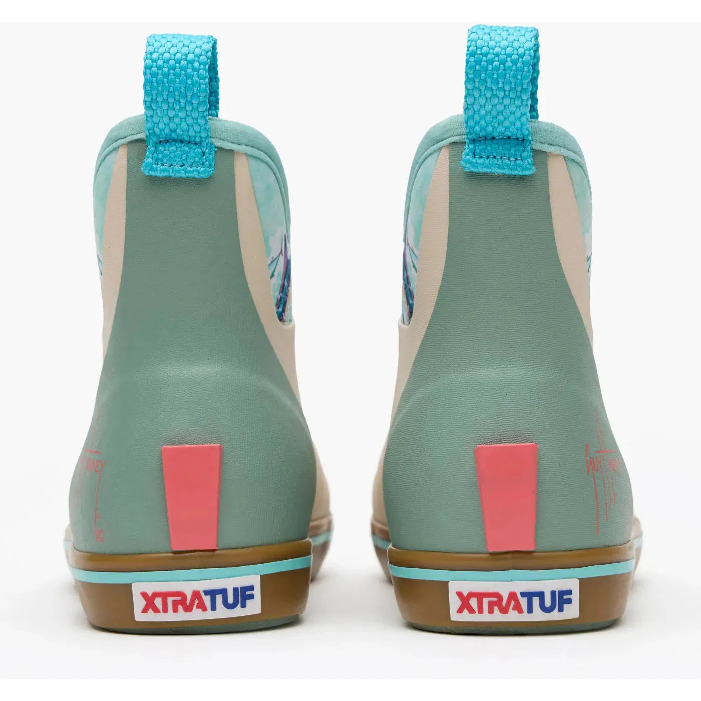 Xtratuf Women's Guy Harvey 6" Waterproof Ankle Deck Boot - White - XWABGH10 - Overlook Boots