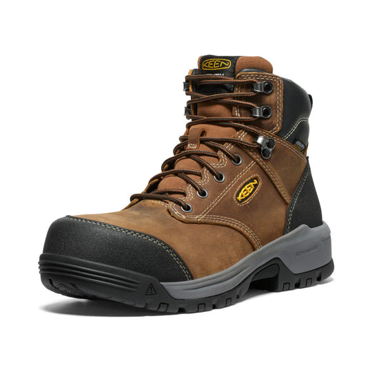 Keen Women's ESD Evanston 6" Carbon Toe Waterproof Work Boot- Brown- 1029391 - Overlook Boots