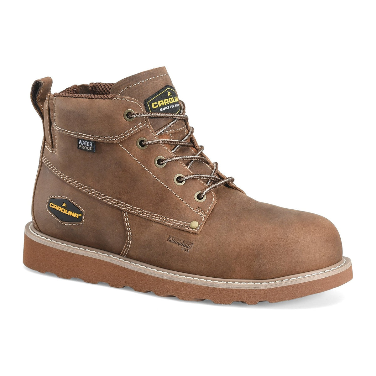 Carolina Men's Socket 5" EZ-ON Aluminum Toe Waterproof Work Boot - Brown - CA2572 8 / Medium / Brown - Overlook Boots